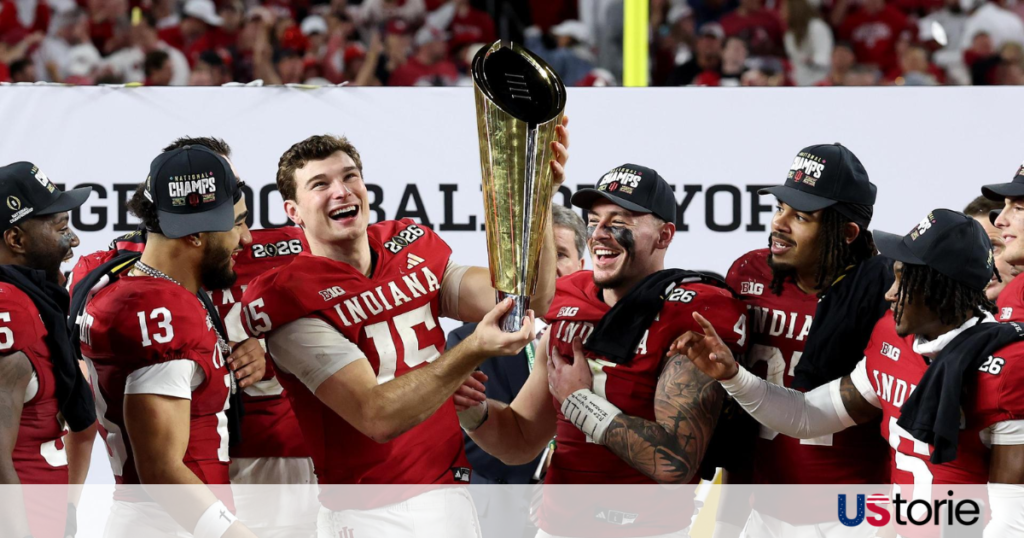 Indiana Hoosiers celebrating CFP National Championship win