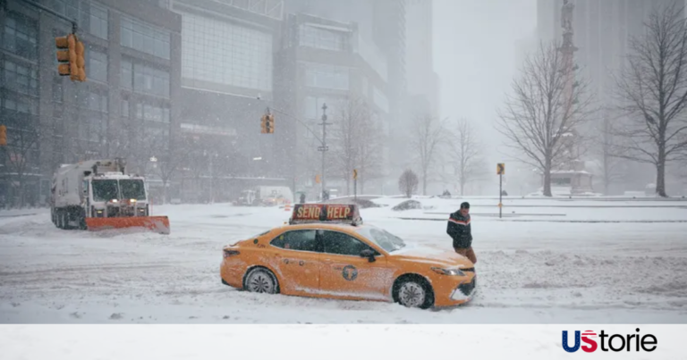Snow-covered streets in New York City after record winter storm
