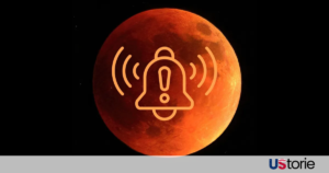 A deep red Blood Moon during the total lunar eclipse on March 3, 2026, positioned against a dark starry sky