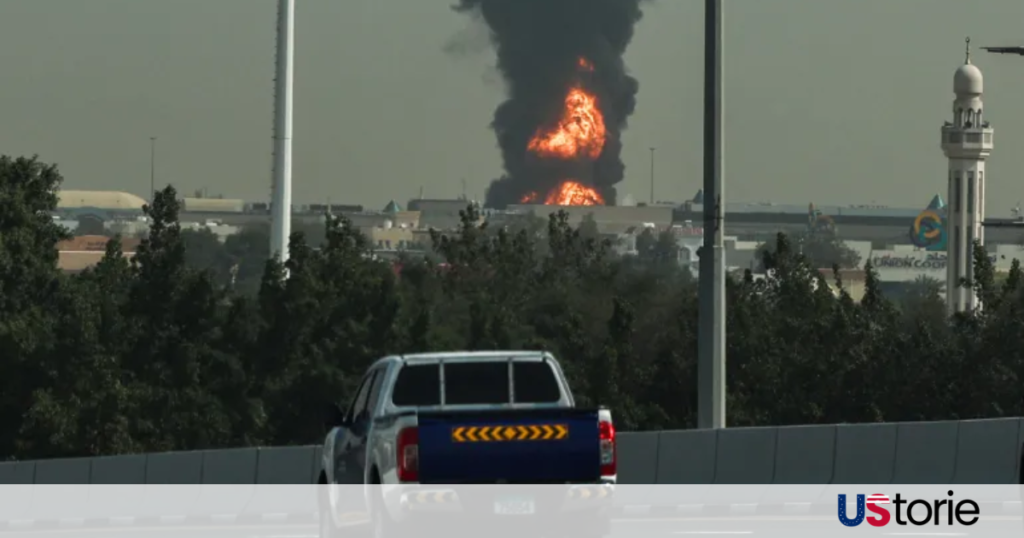Grounded aircraft at Dubai International Airport (DXB) during a security lockdown following a drone strike in March 2026