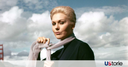 Split image of classic Hollywood star Kim Novak and modern actress Sydney Sweeney.