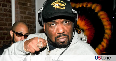 Afrika Bambaataa performing on stage, recognized as the Godfather of Electro Funk and hip-hop architect