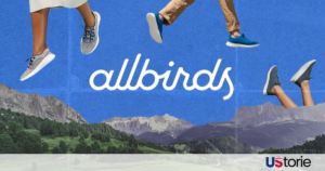 A symbolic transition of the Allbirds wool sneaker logo morphing into a digital AI circuit board.