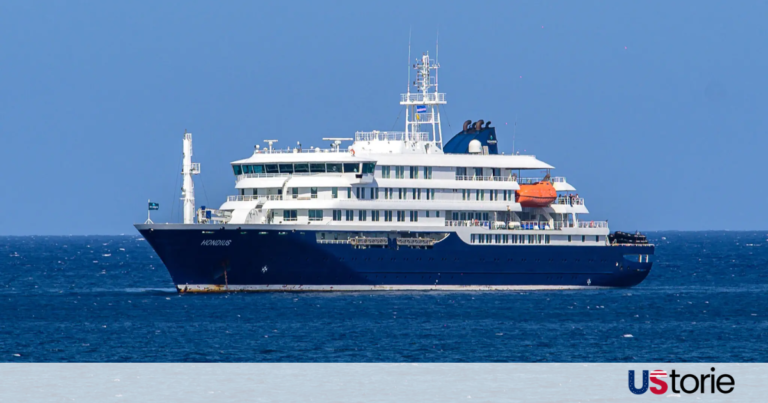 The MV Hondius cruise ship in the Atlantic; Medical personnel in hazmat suits; A microscopic view of the hantavirus.