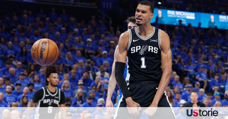 22-Year-Old Victor Wembanyama Shatters Playoff Records in Historic Double-OT Western Conference Finals Opener Victor Wembanyama flexing after a thunderous dunk in double overtime; Chet Holmgren contesting a shot against Wembanyama; Gregg Popovich coaching the Spurs during the 2026 Western Conference Finals.