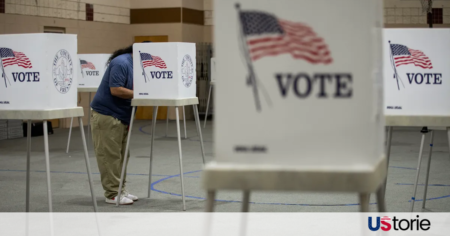 Election workers processing mail-in ballots at a counting center in Los Angeles; Gubernatorial candidates Xavier Becerra and Steve Hilton at campaign events.