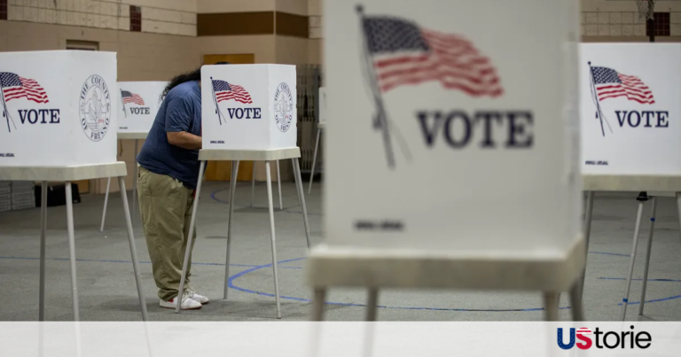 Election workers processing mail-in ballots at a counting center in Los Angeles; Gubernatorial candidates Xavier Becerra and Steve Hilton at campaign events.