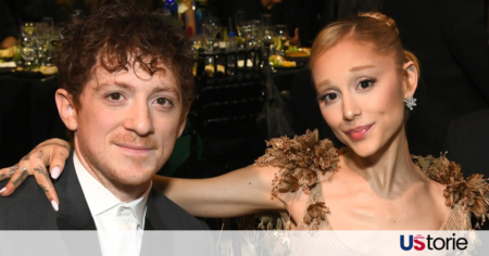 Ariana Grande and Ethan Slater Split Amicably After 3 Years riana Grande and Ethan Slater smiling together at a promotional red carpet event for the movie adaptation of Wicked.